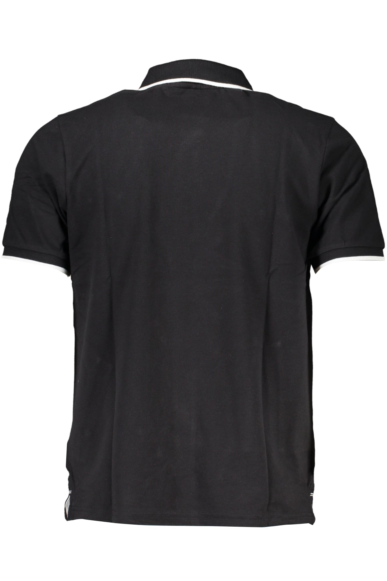 Men's black short sleeved polo shirt