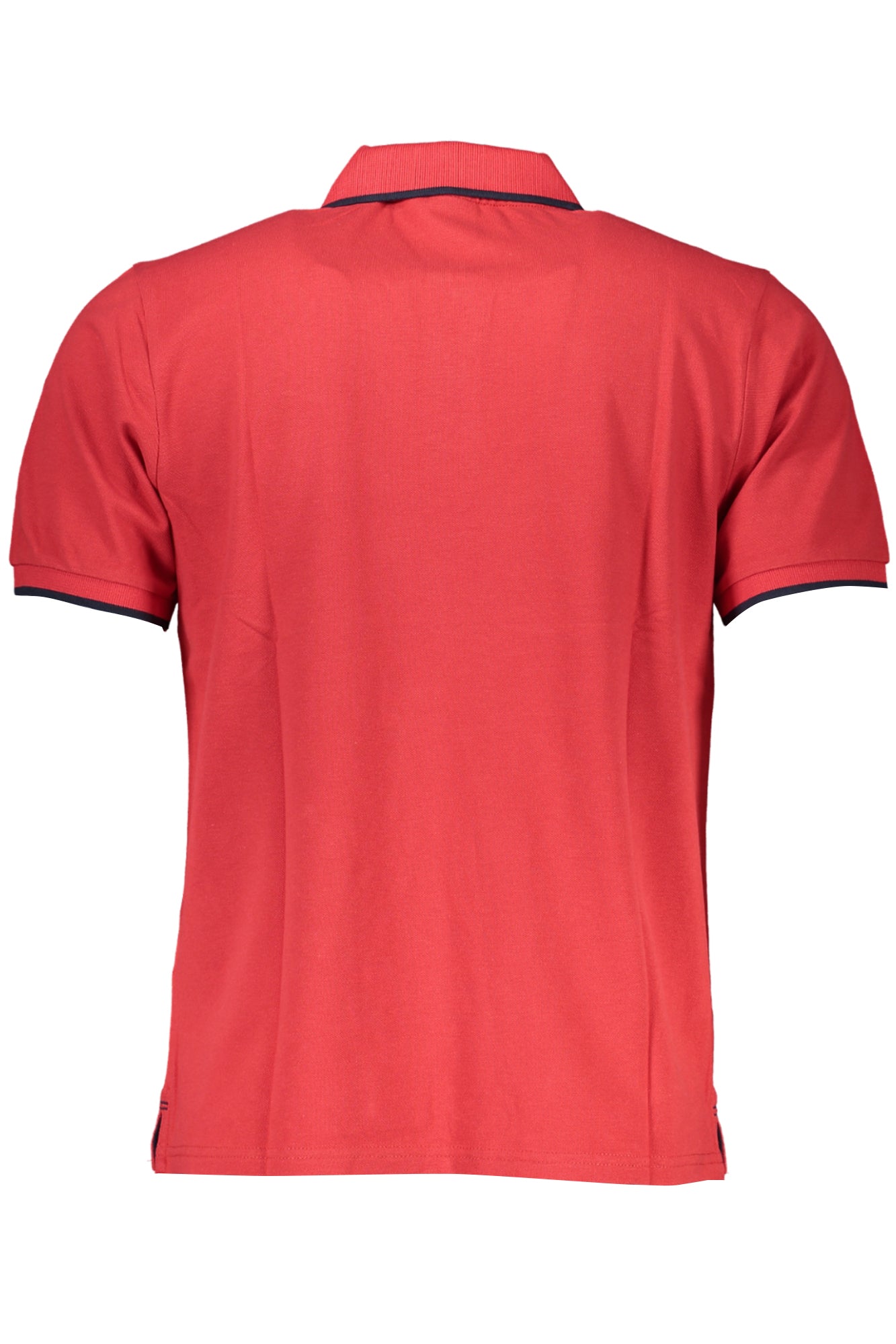 Men's red short sleeved polo shirt