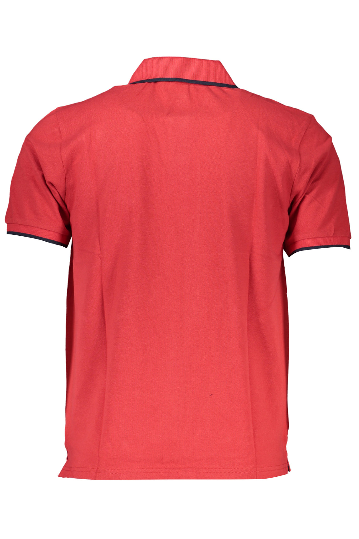 Men's red short sleeved polo shirt