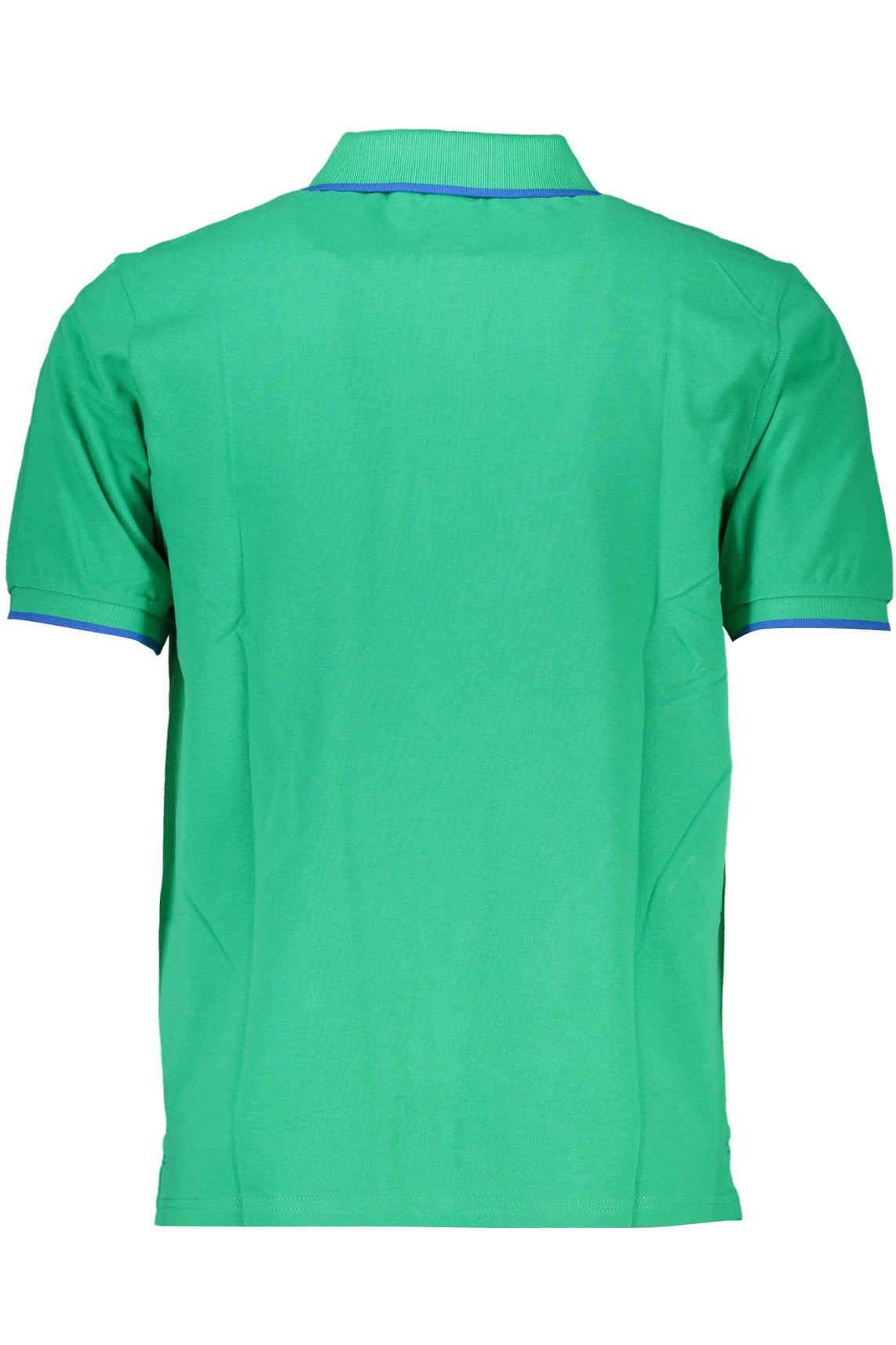 Green men's short sleeved polo shirt
