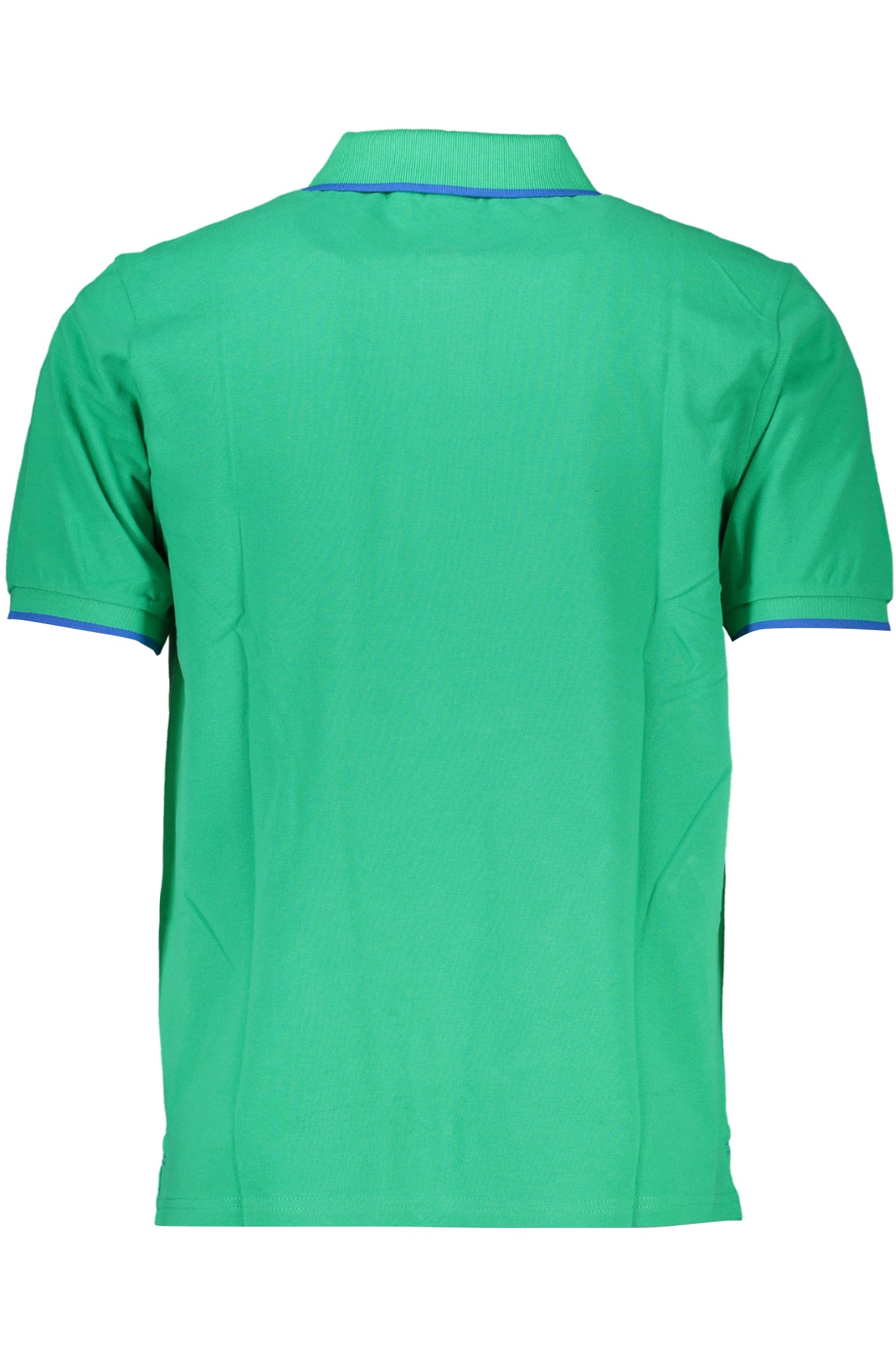 Green men's short sleeved polo shirt