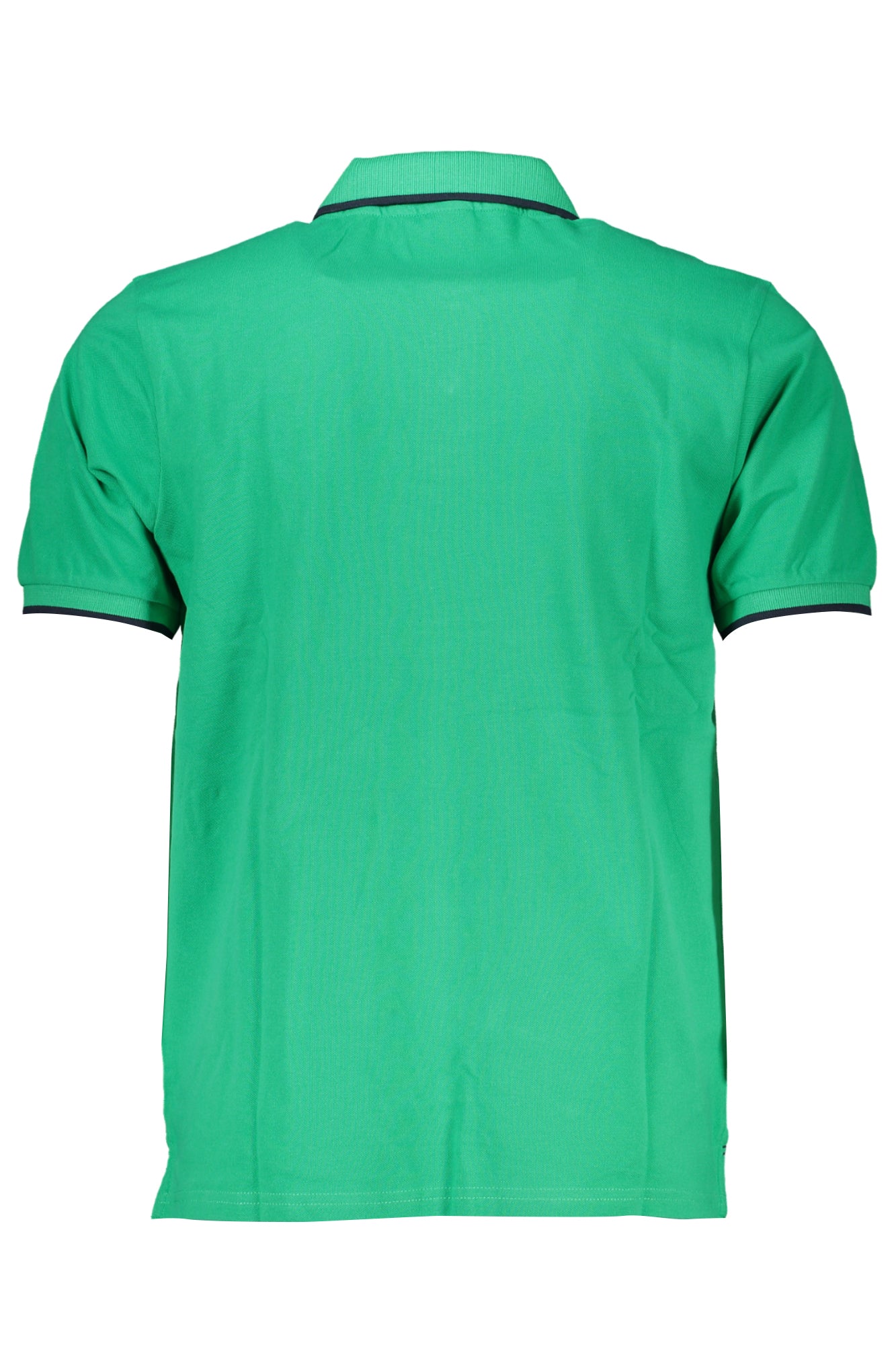 Green men's short sleeved polo shirt