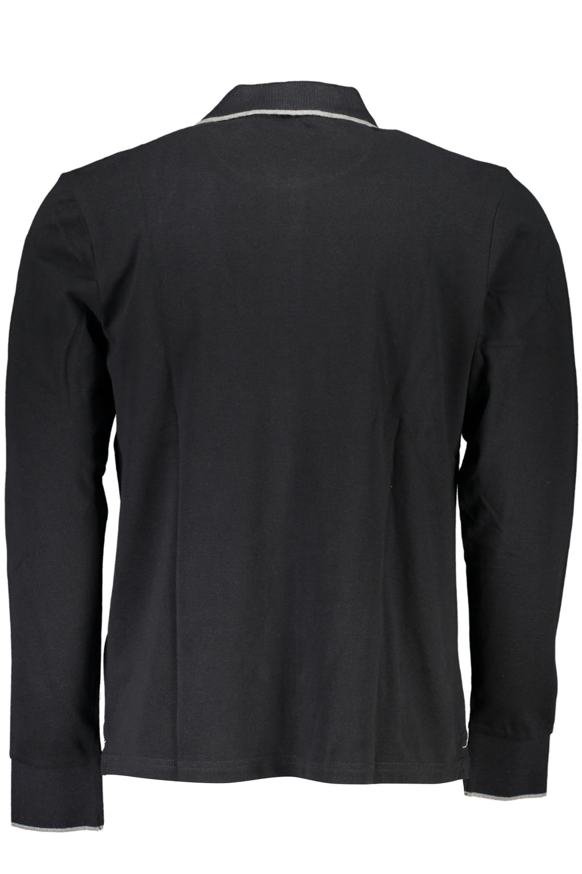 Men's long sleeved polo shirt black