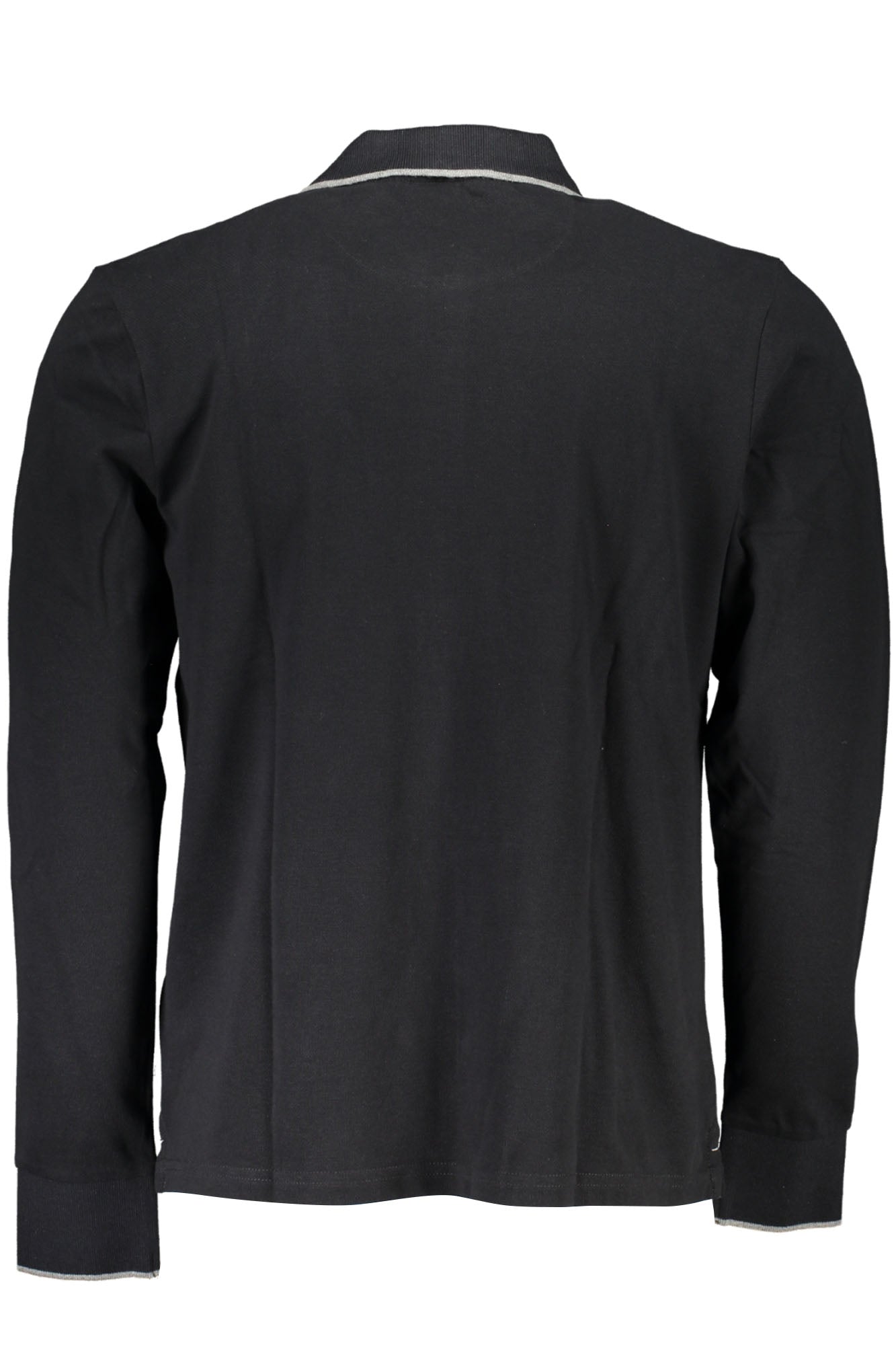 Men's long sleeved polo shirt black