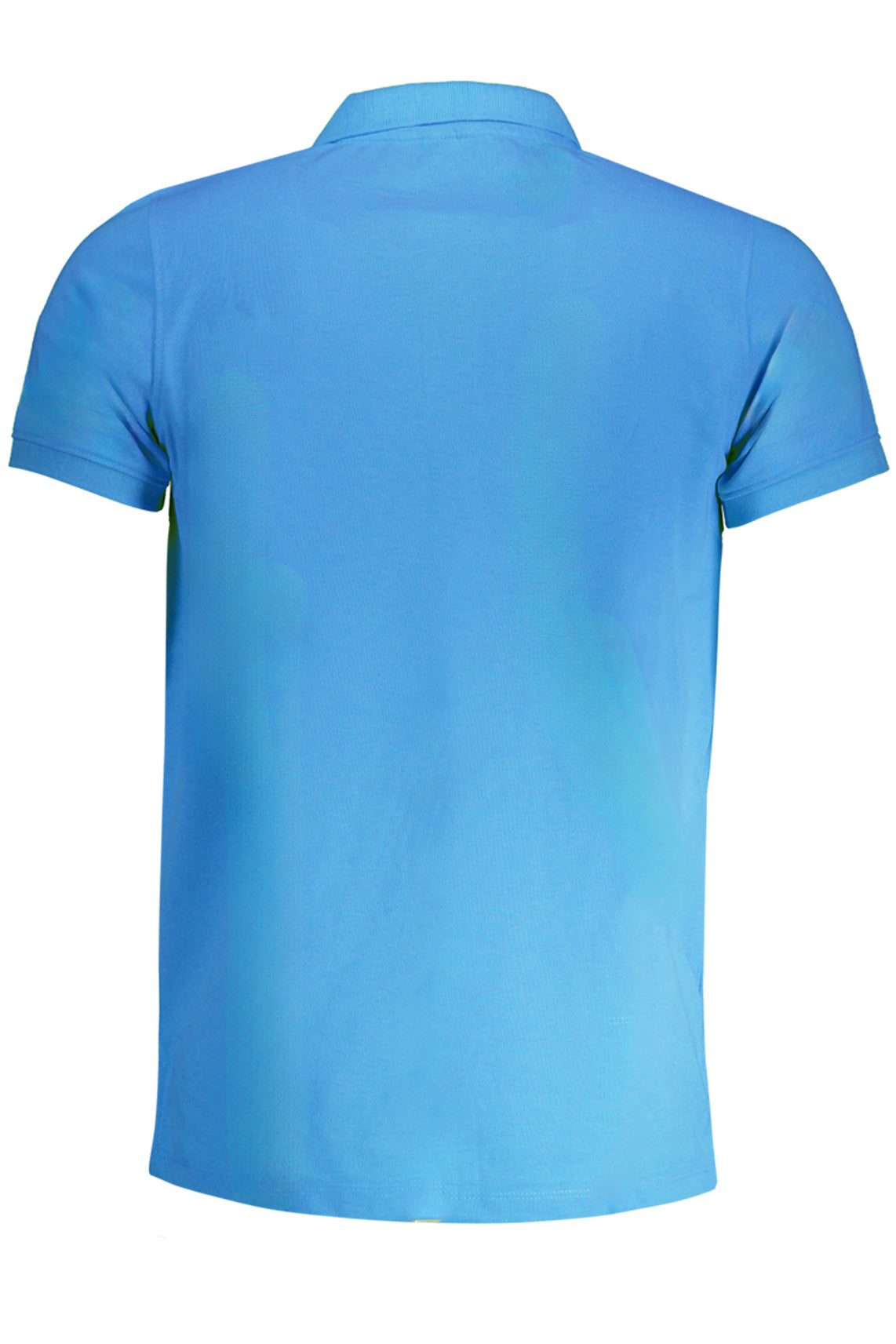 Men's blue short sleeved polo shirt