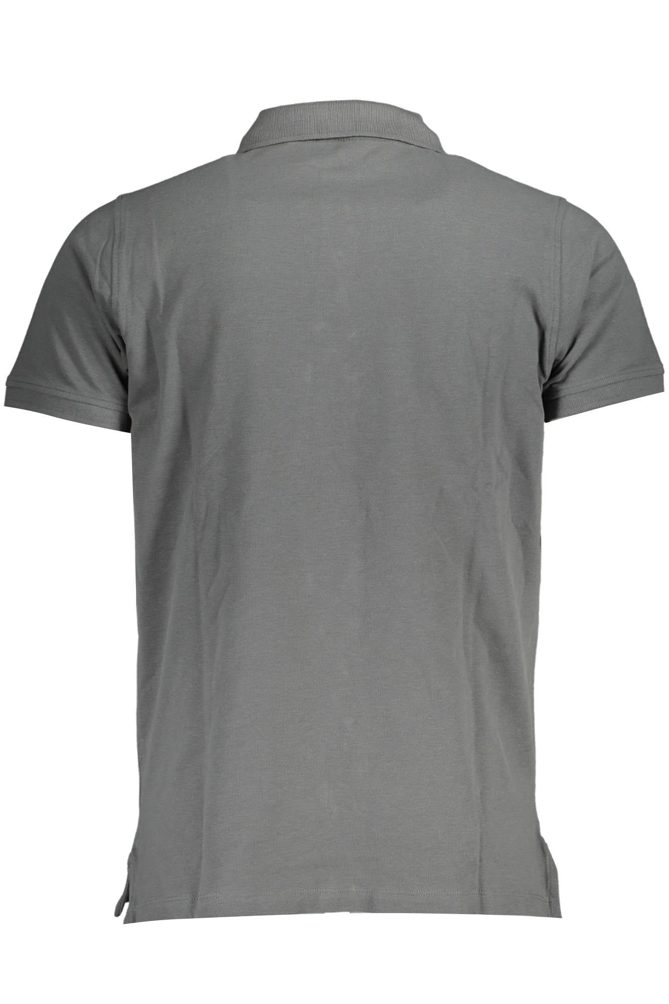 Gray men's short sleeved polo shirt