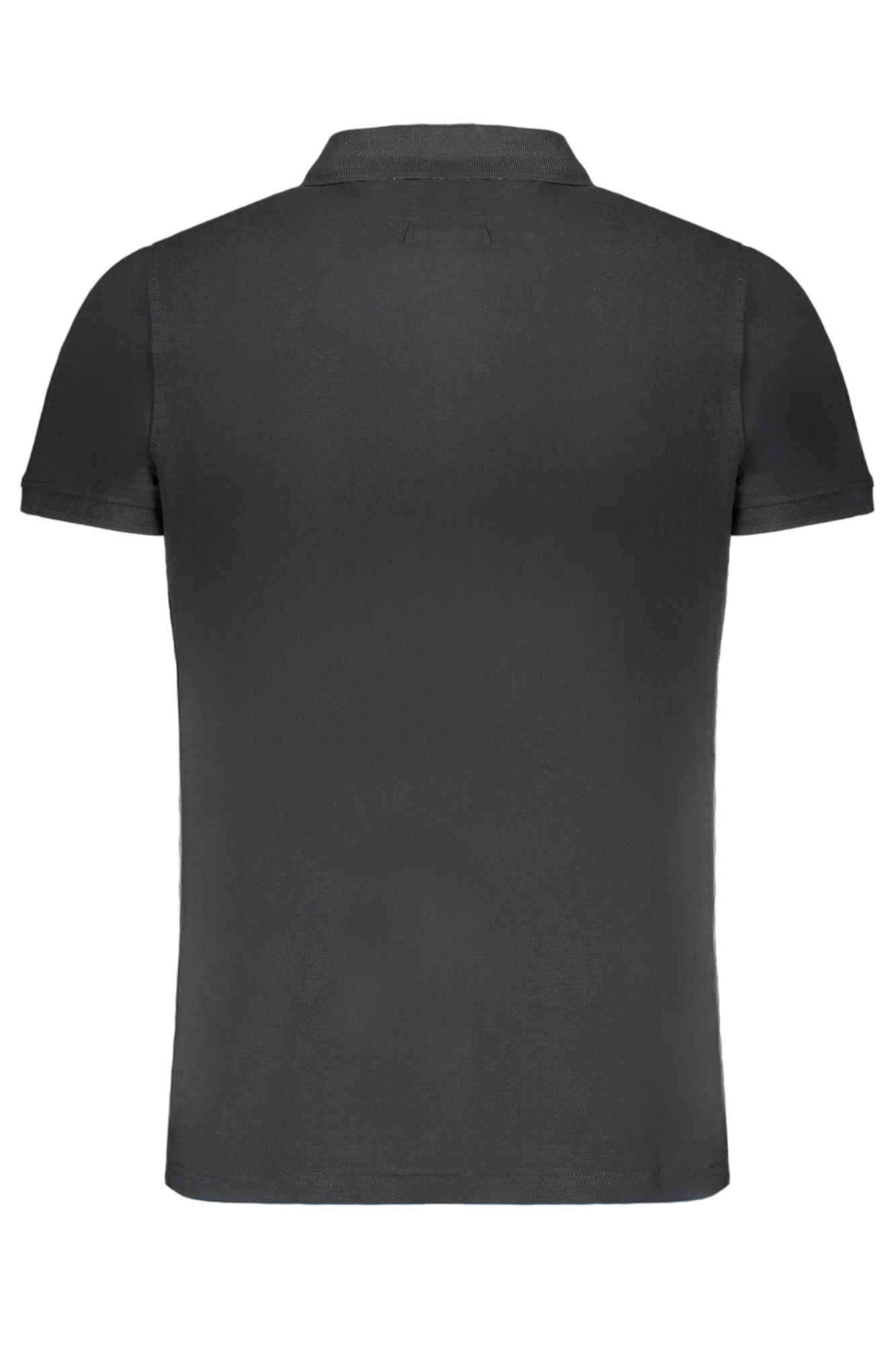 Men's black short sleeve polo shirt