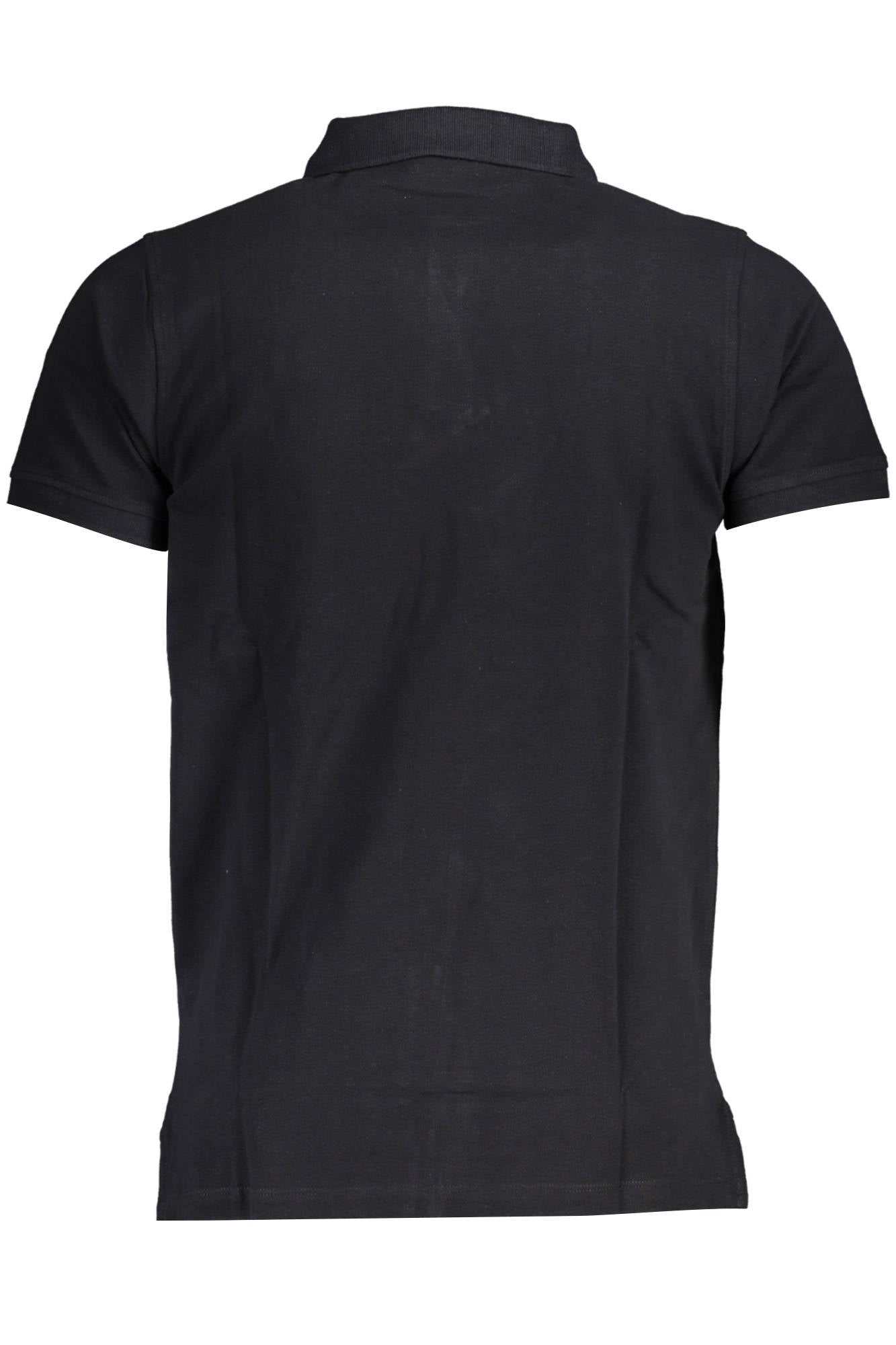 Black men's short sleeved polo shirt