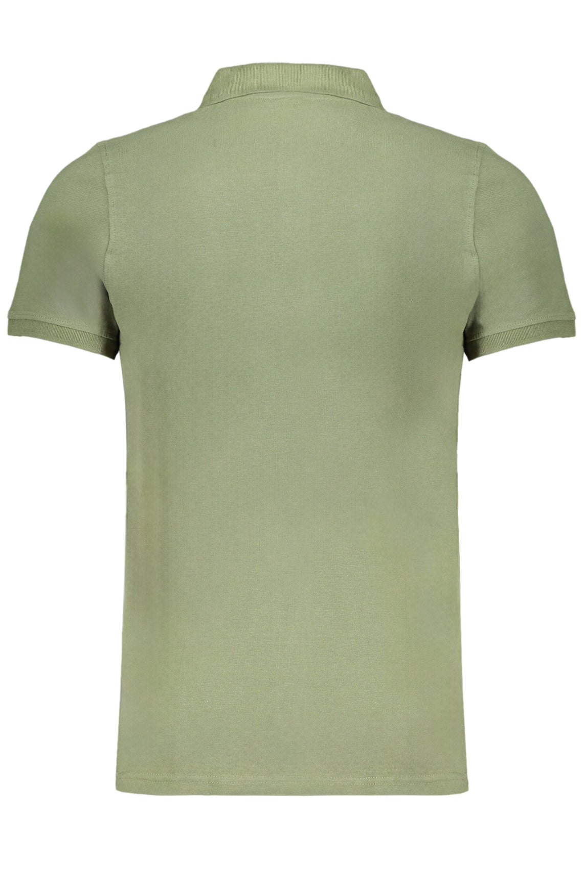 Green men's short sleeved polo shirt