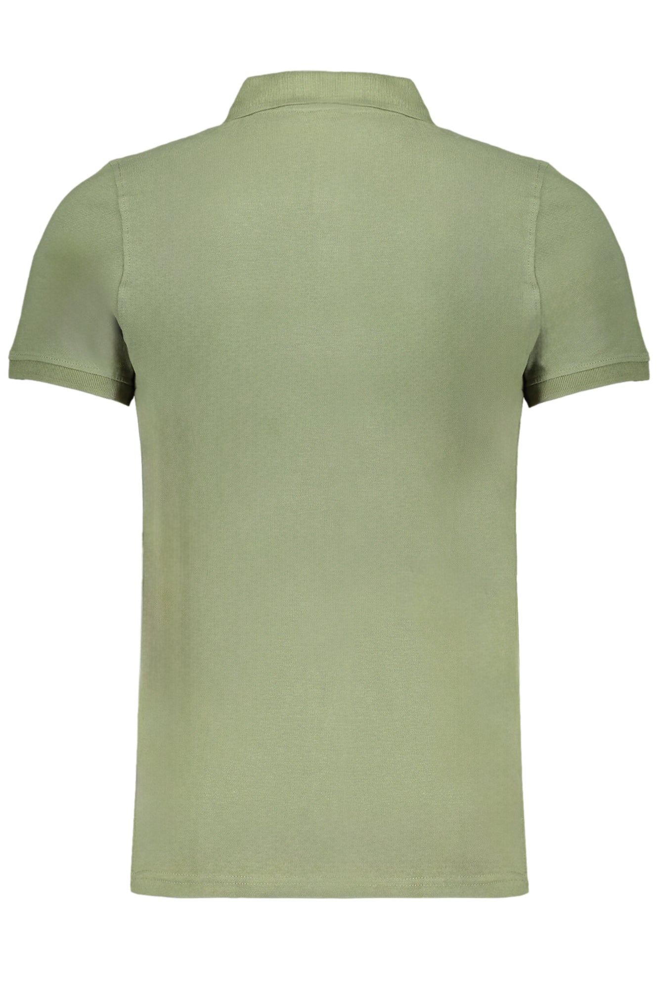 Green men's short sleeved polo shirt