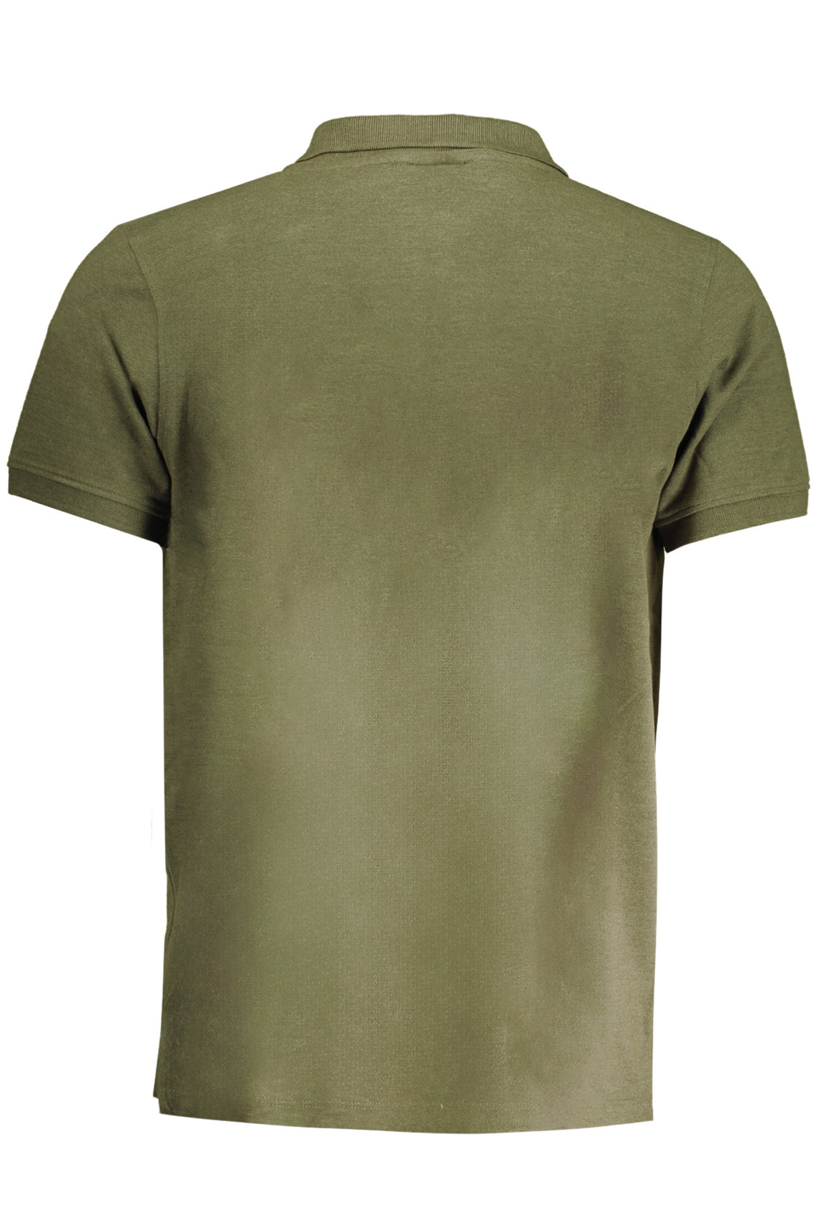 Green men's short sleeved polo shirt