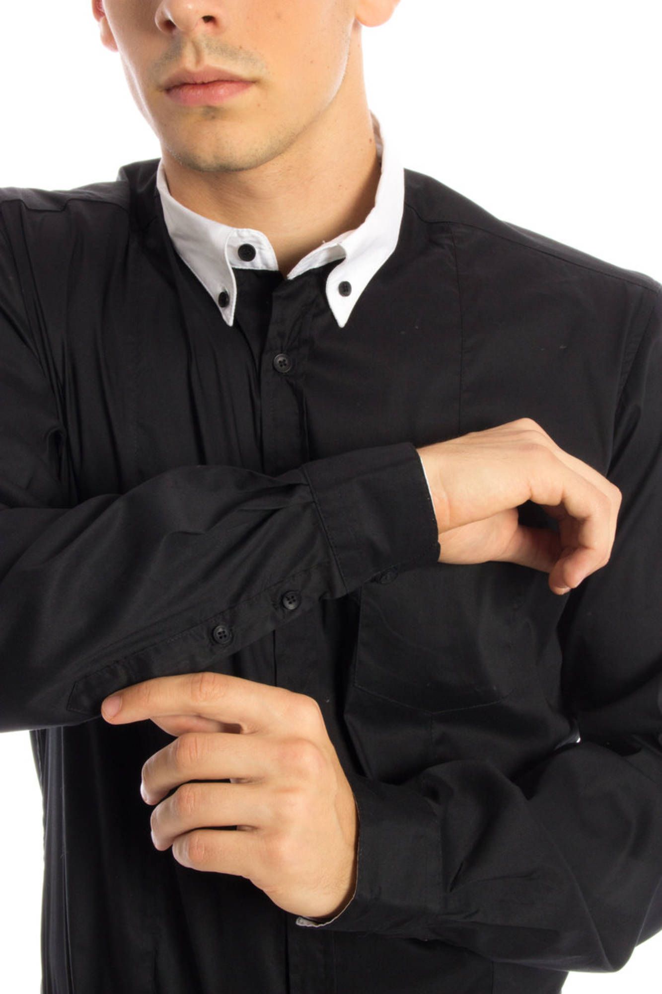 Men's black long sleeve shirt