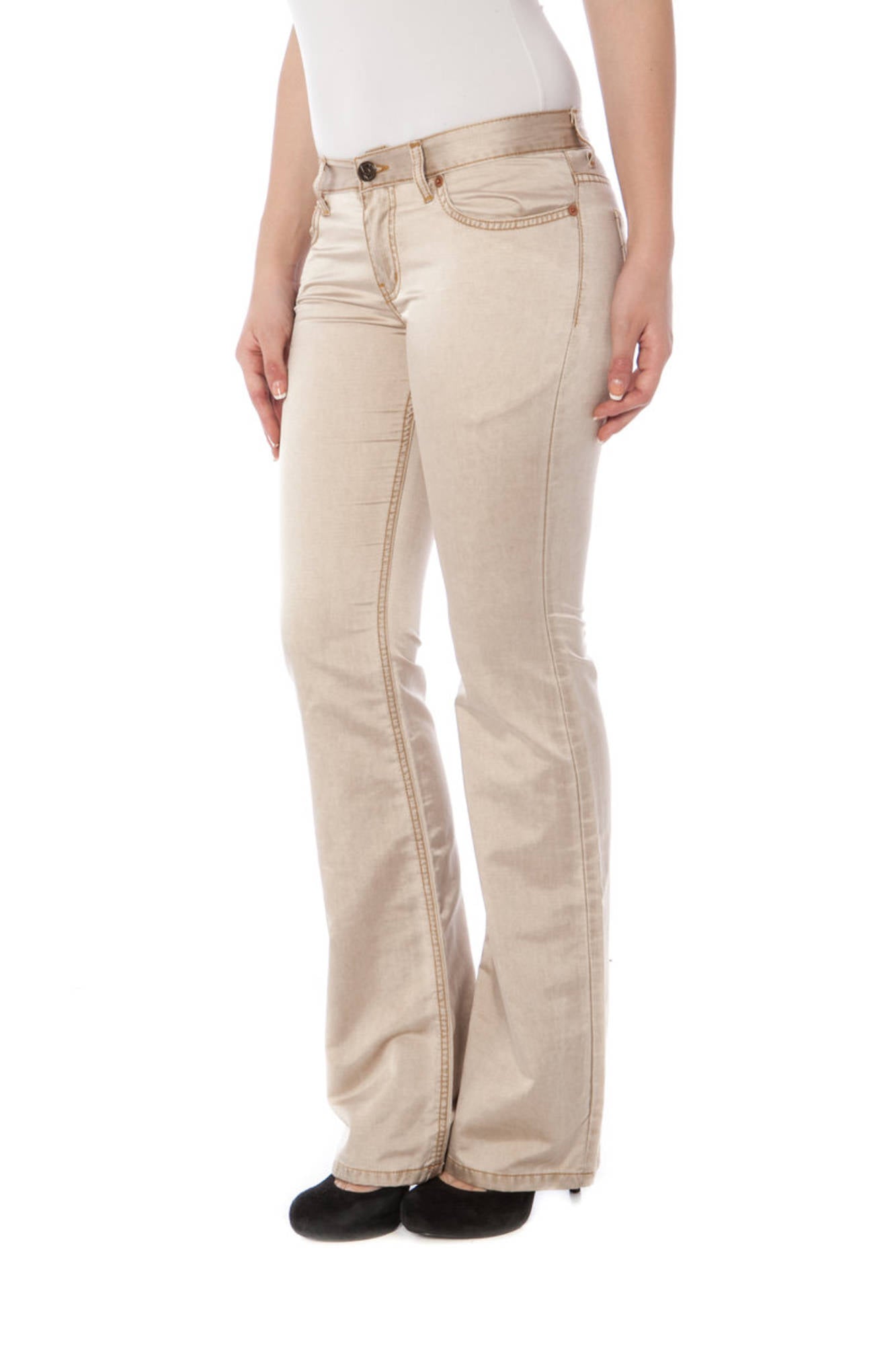Beige woman trousers