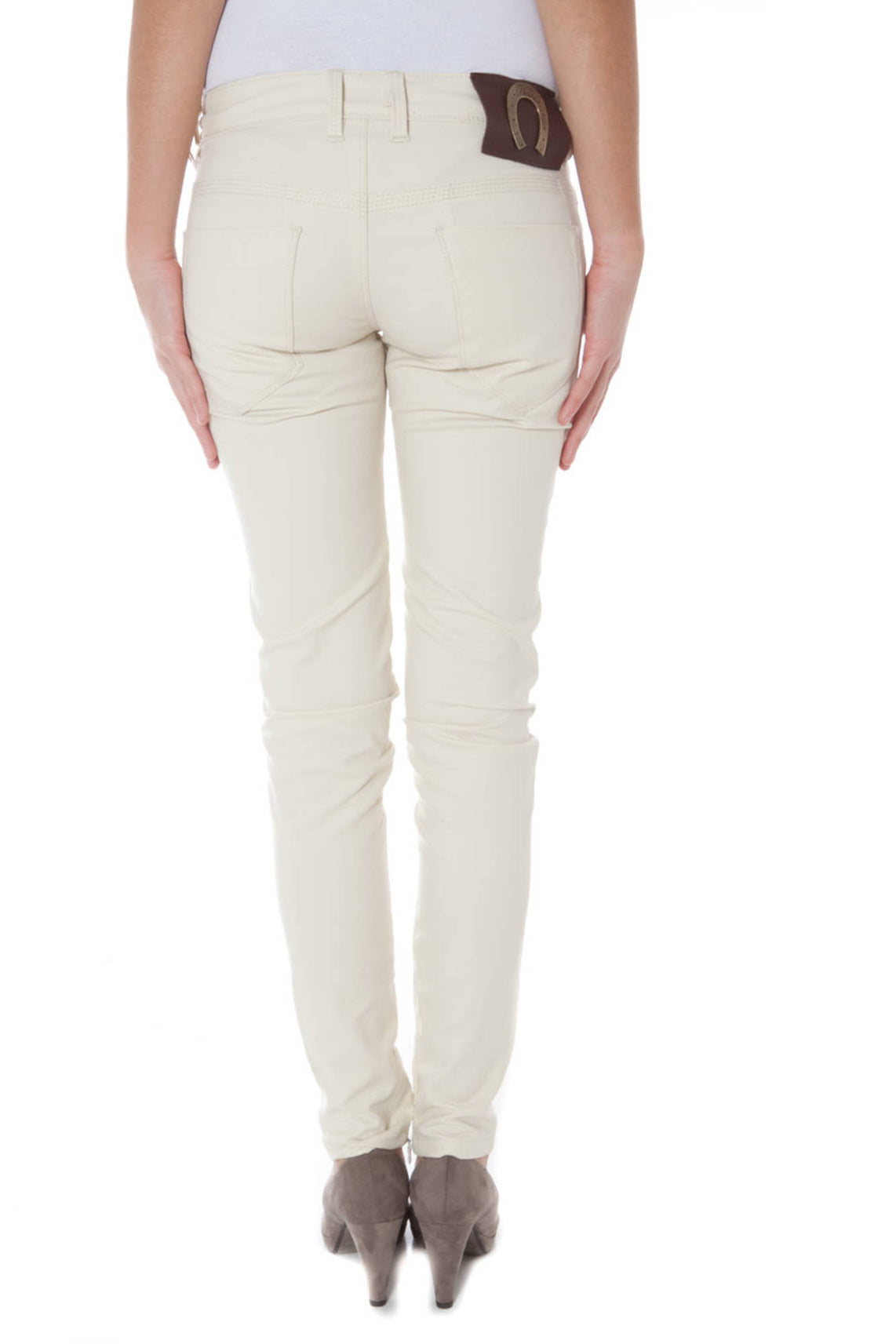 Beige woman trousers