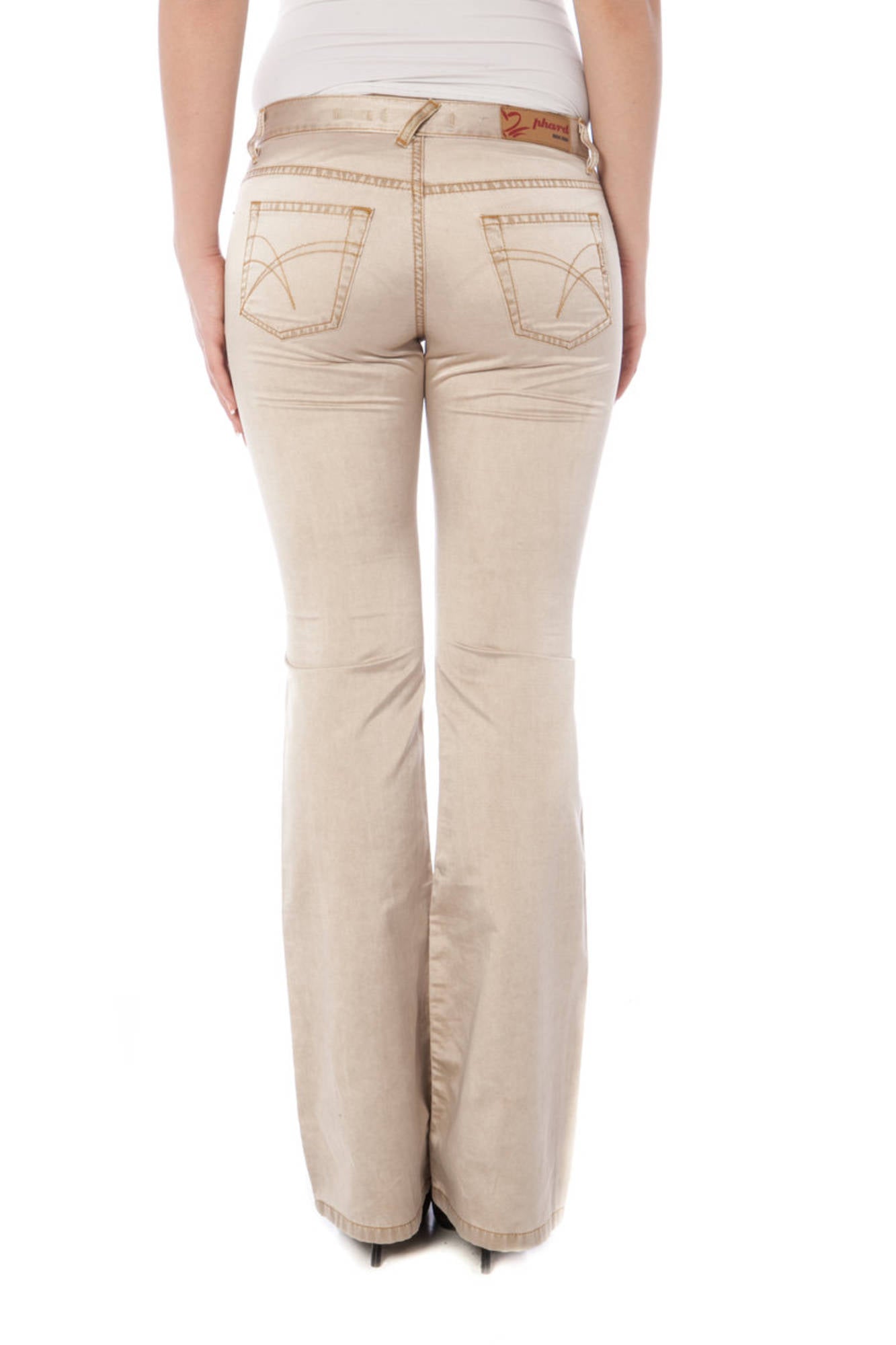 Beige woman trousers
