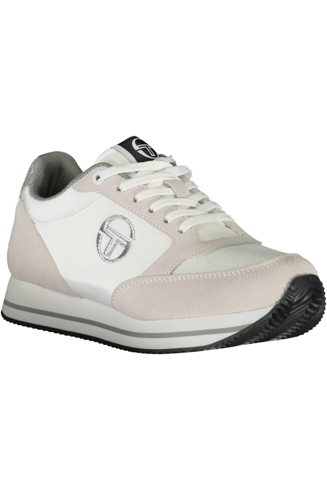 White woman sports shoes