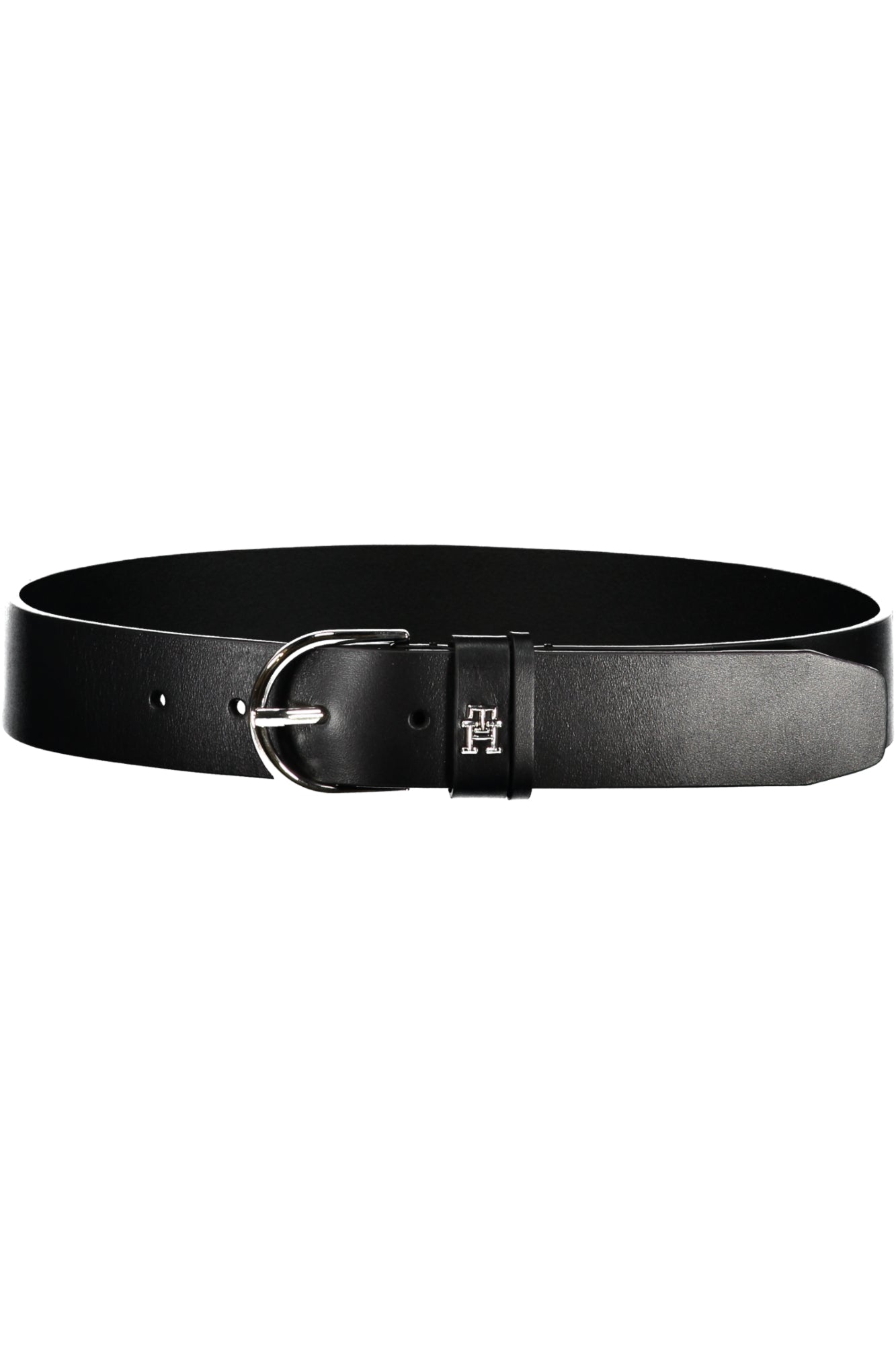 Women's black leather belt