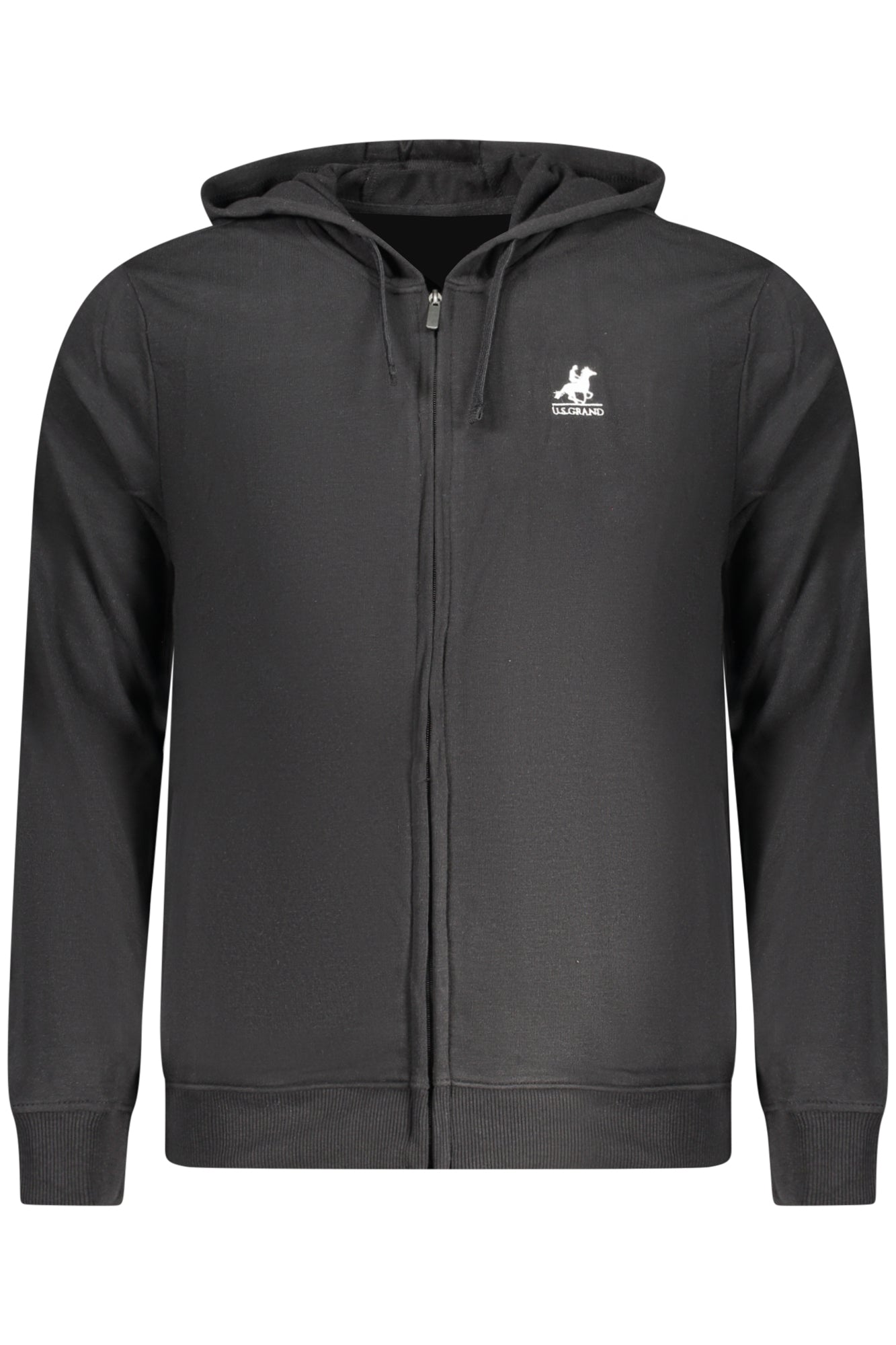 U.S. GRAND US GRAND MEN'S GREEN ZIP-UP SWEATSHIRT - Nero