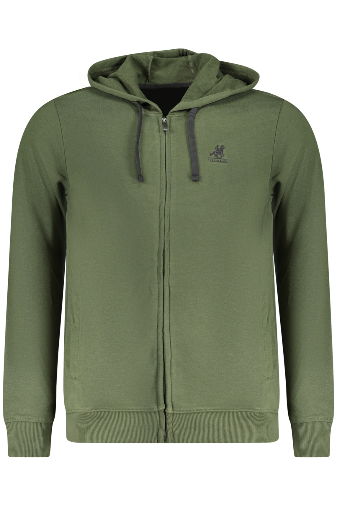 U.S. GRAND US GRAND MEN'S GREEN ZIP-UP SWEATSHIRT - Verde