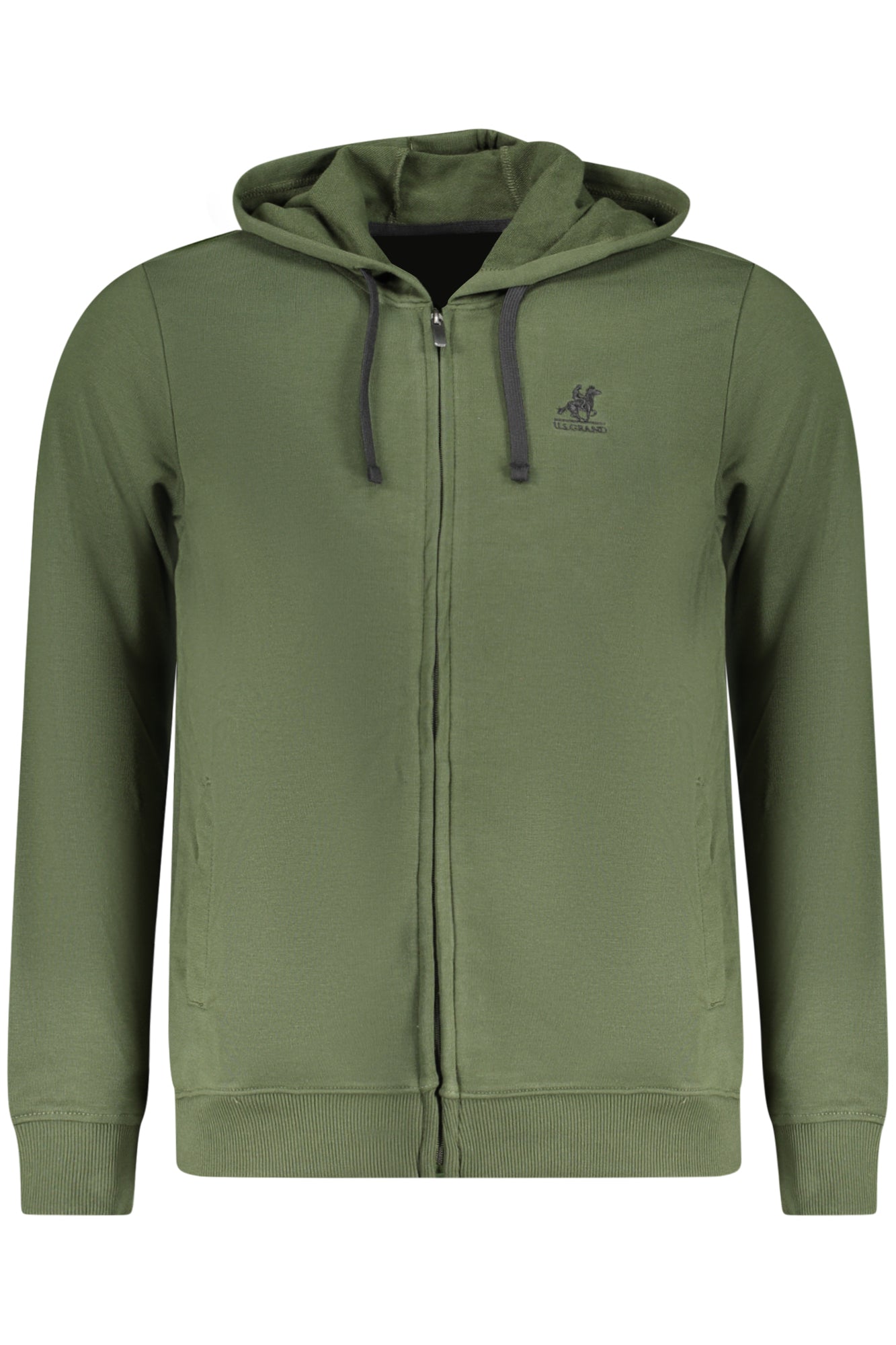 U.S. GRAND US GRAND MEN'S GREEN ZIP-UP SWEATSHIRT - Verde