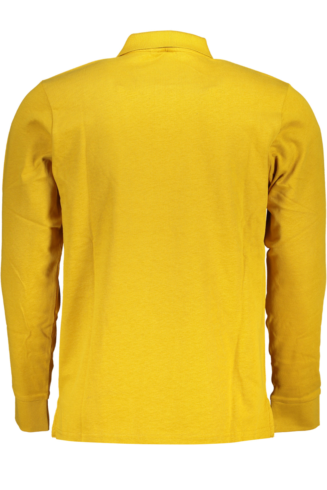 Men's yellow long sleeved polo shirt