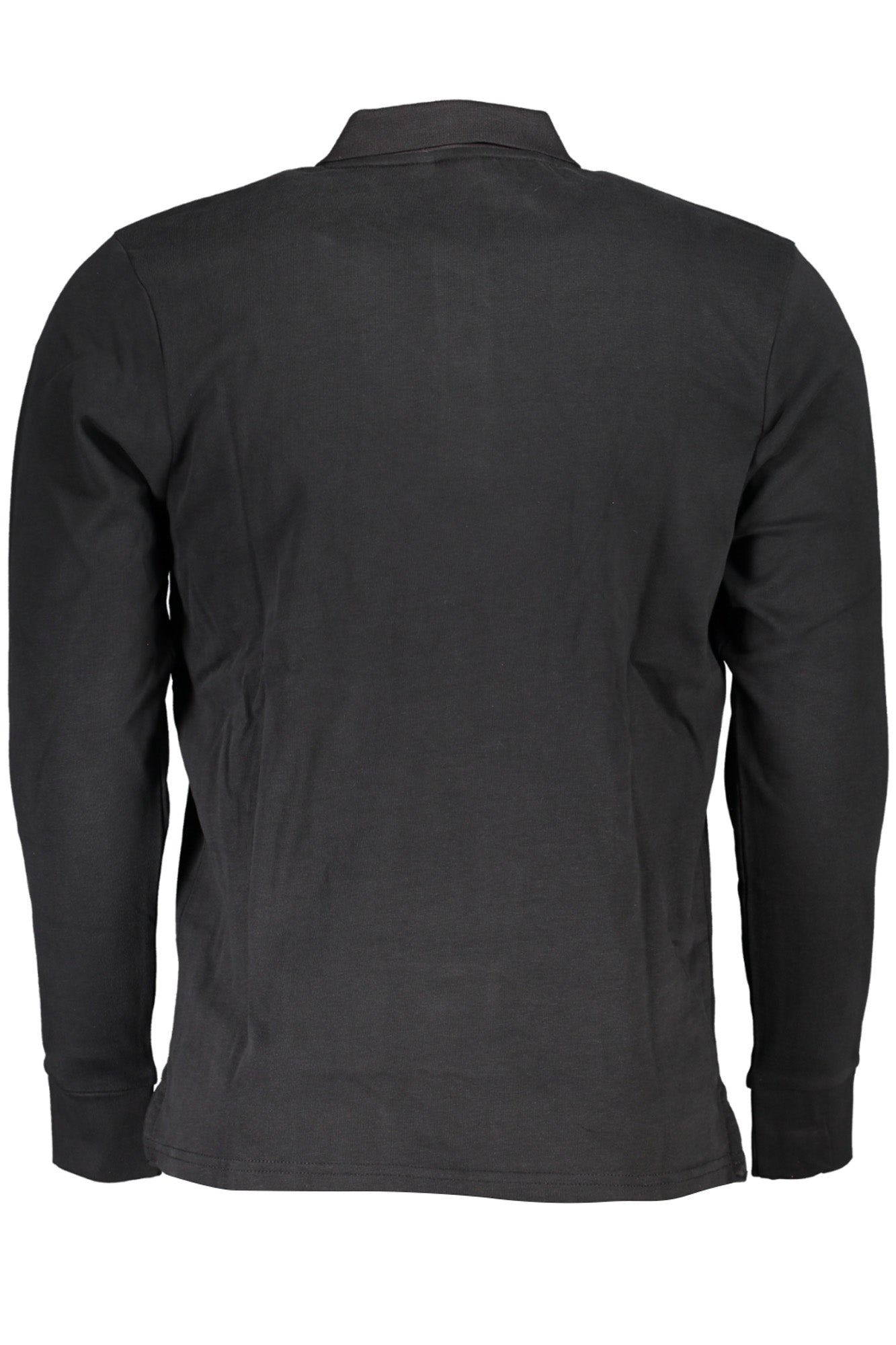 Men's long sleeved polo shirt black