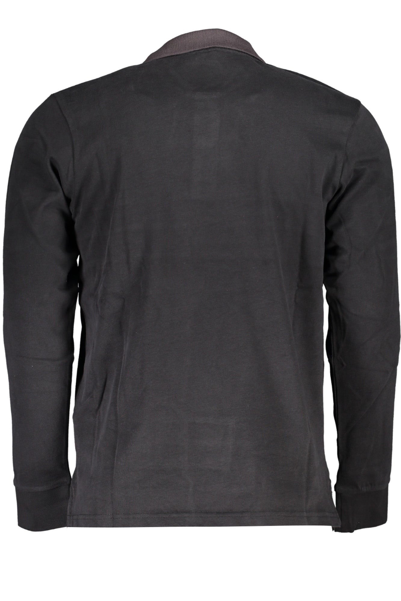 Men's long sleeved polo shirt black