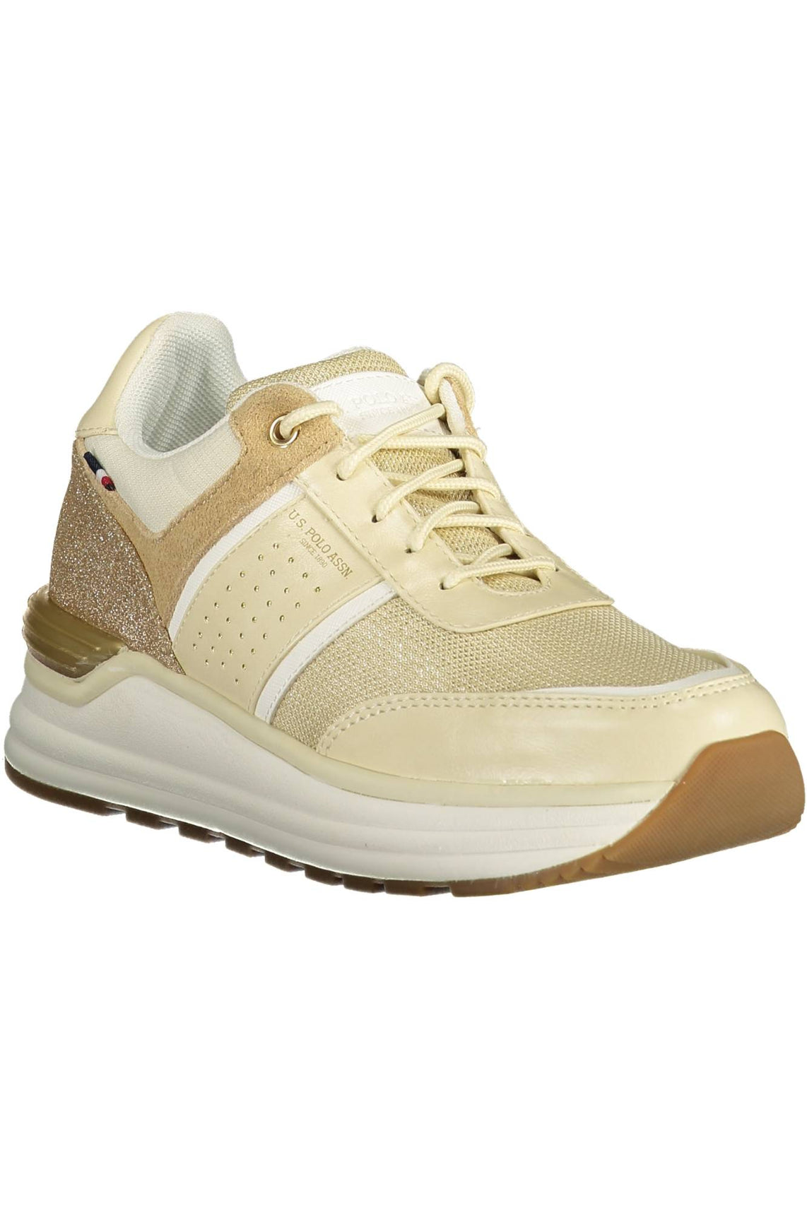 Beige women's sports shoes