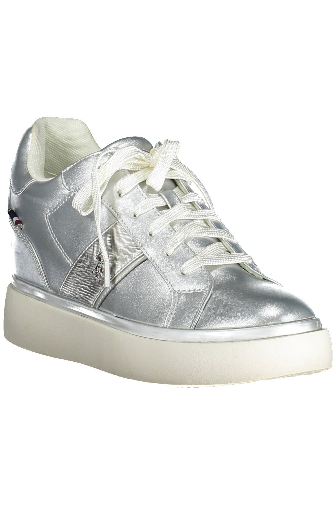 Silver women's sports shoes