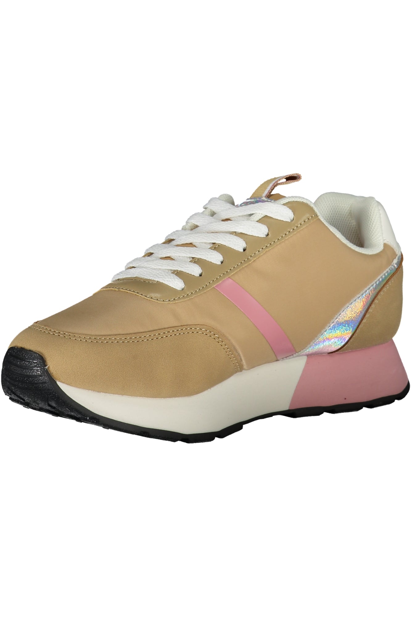 Beige women's sports shoes