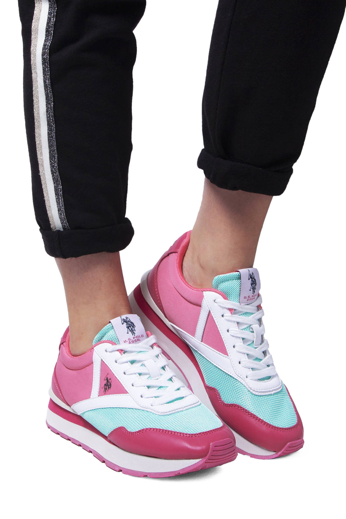 Pink women's sport shoes