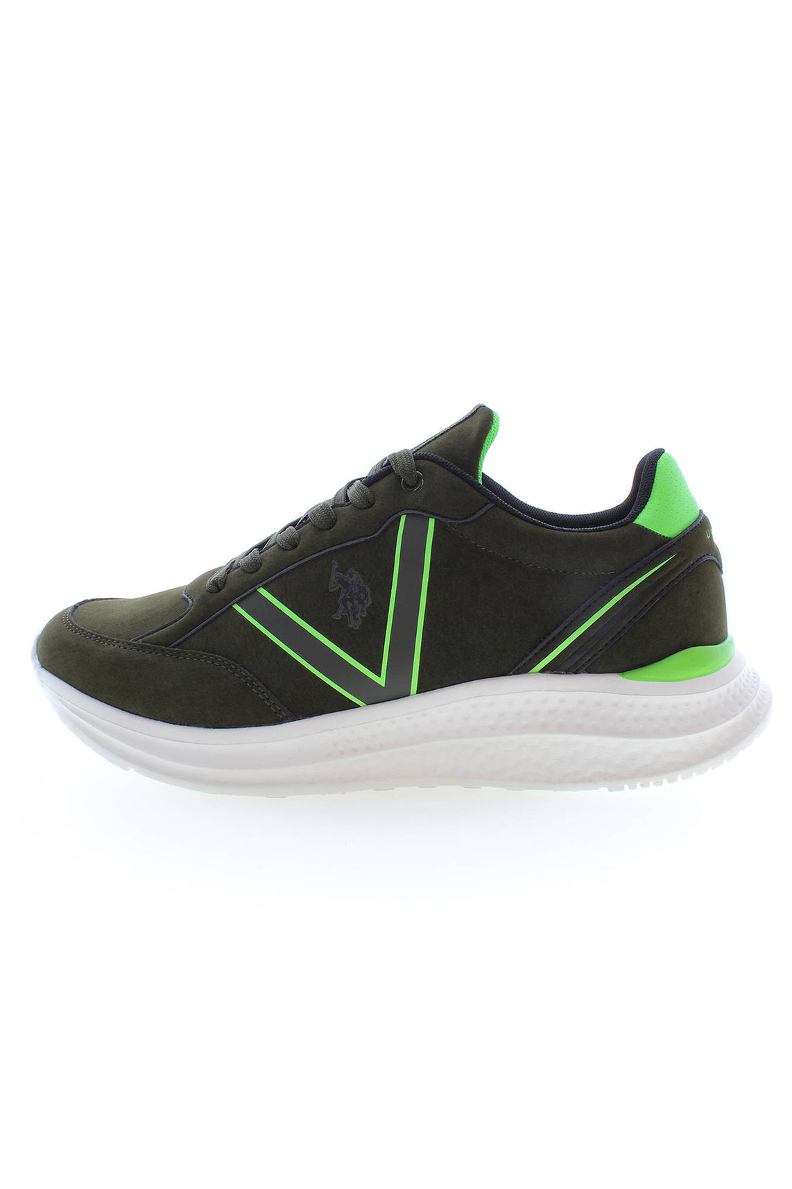 Green men's sports shoes