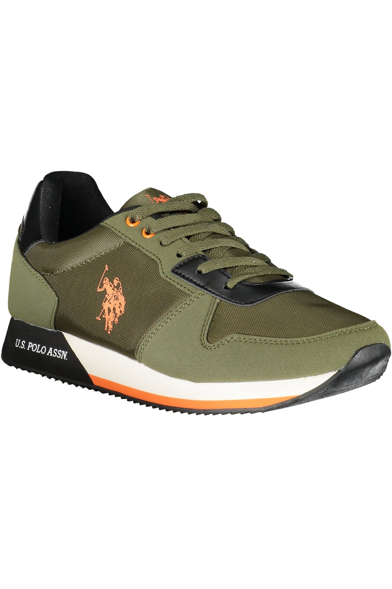 Green men's sports shoes
