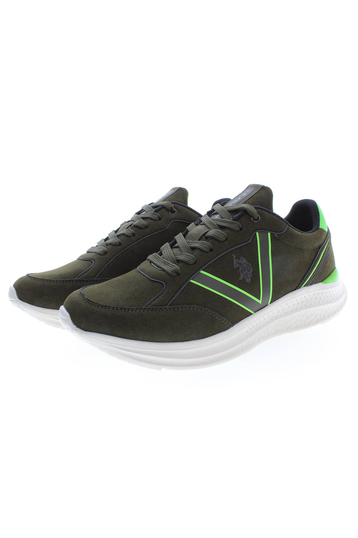 Green men's sports shoes