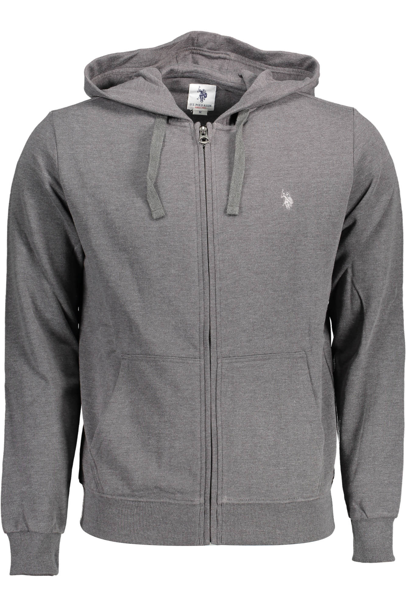 U.S. POLO US POLO SWEATSHIRT WITH ZIP WHITE MAN - Grigio