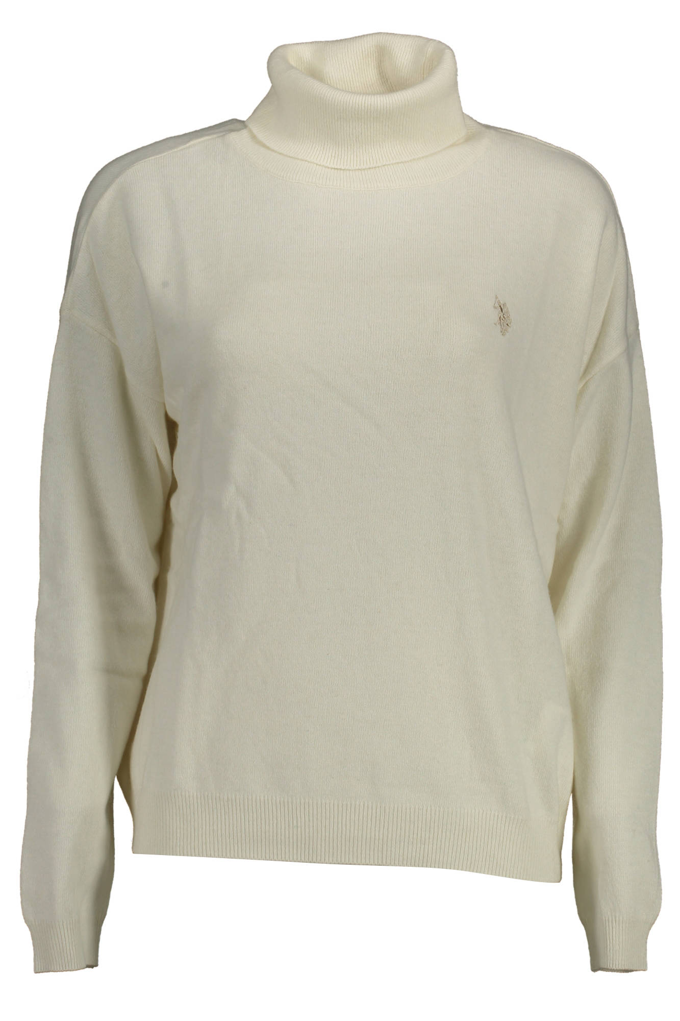 U.S. POLO US WOMEN'S BEIGE TURTLENECK POLO SHIRT - Bianco