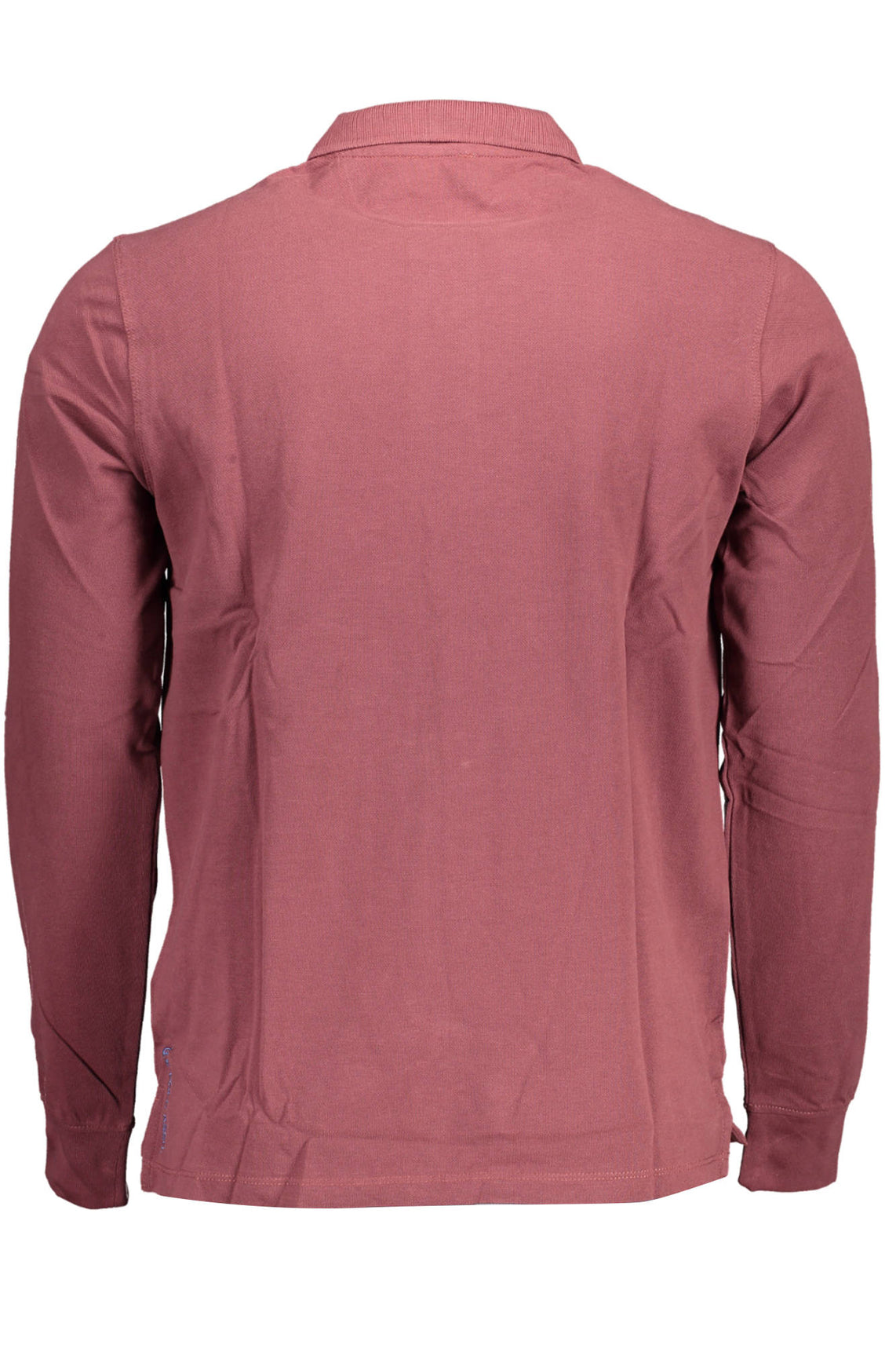 Man purple long sleeved polo shirt