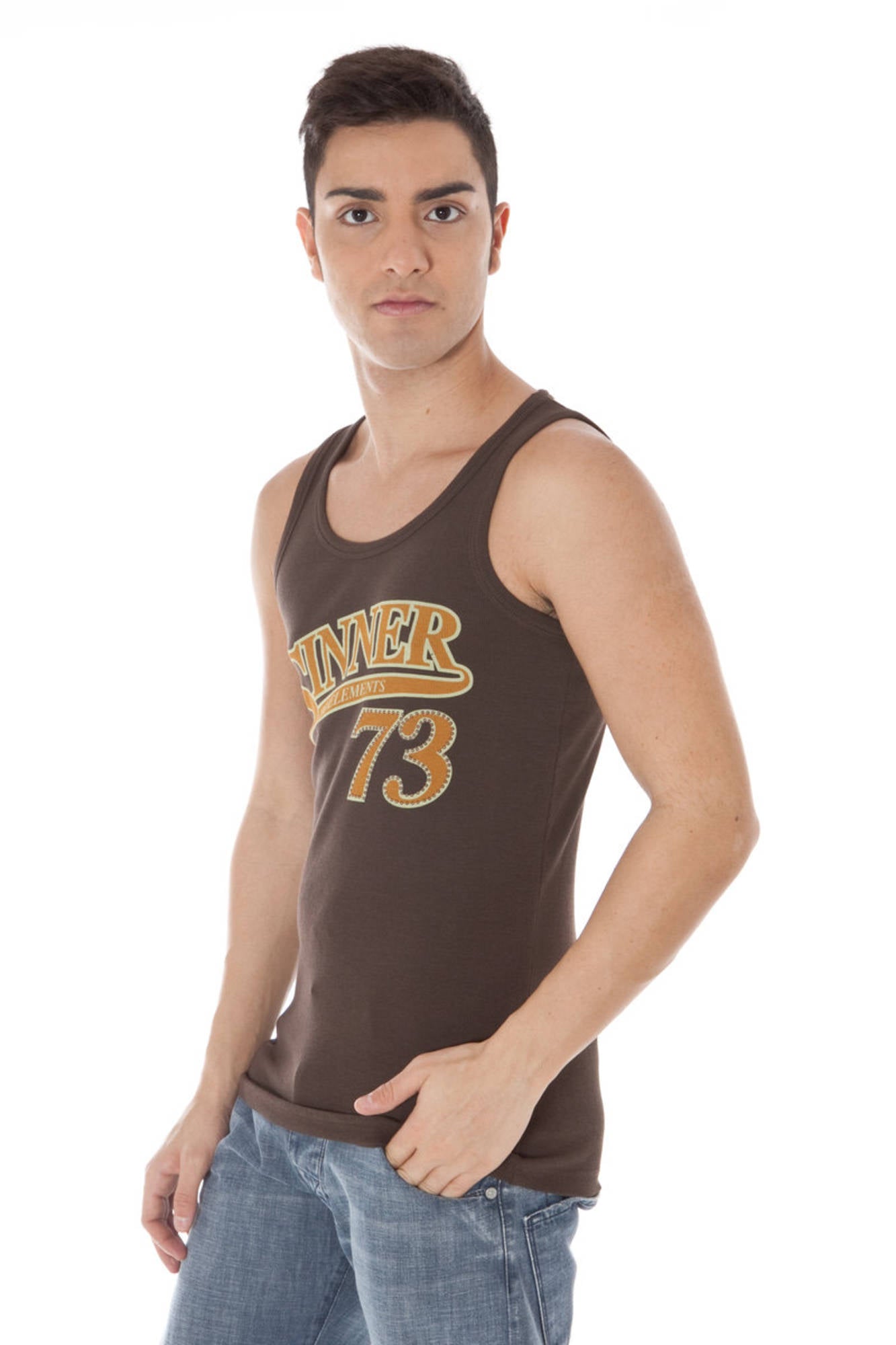 Brown men's tank